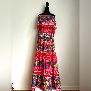 Vici off the shoulder floral maxi dress